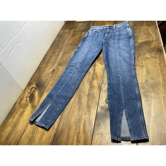 Alice Olivia AO.LA Jeans Size 26 Blue You Look Good Denim Split Ankle - Picture 1 of 10